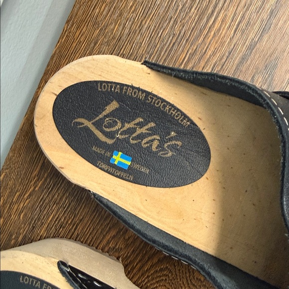 Lotta From Stockholm Black Leather Clogs Sz 42! - Picture 2 of 6
